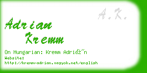 adrian kremm business card